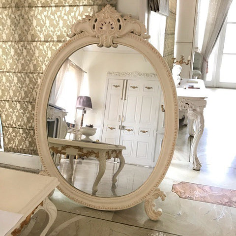 Rare oval overmantel in Louis XVI rococo