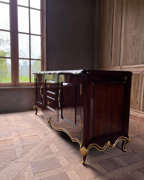 Petite rococo credenza customised as a media unit