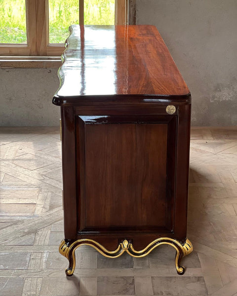 Petite rococo credenza customised as a media unit