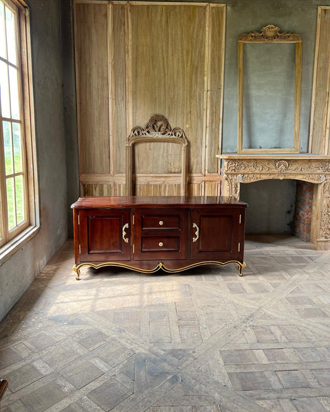 Petite rococo credenza customised as a media unit