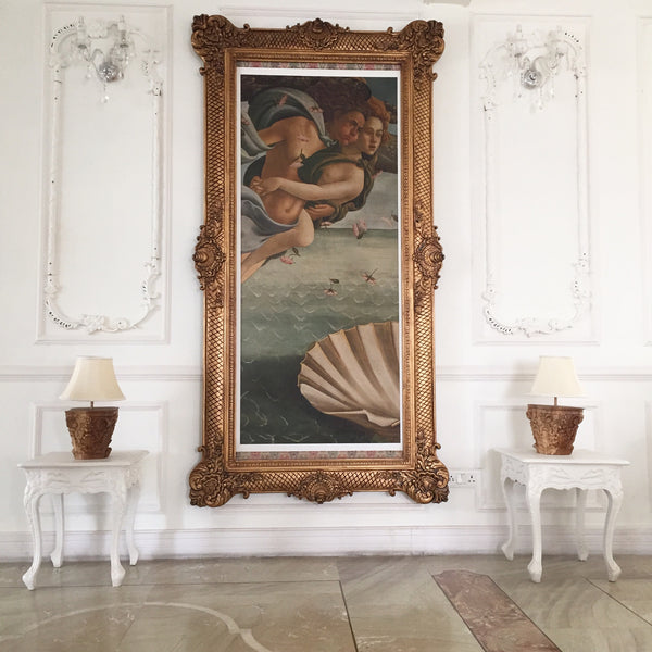 Frame of oversized proportions and rococo elements inspired by Louis XV