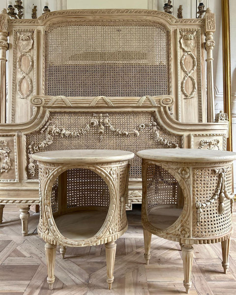 Louis XVI country style side table with swags