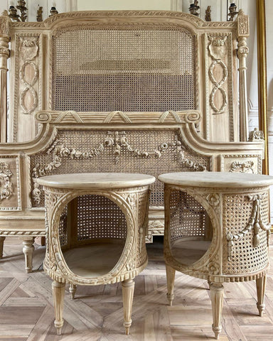Louis XVI country style side table with swags