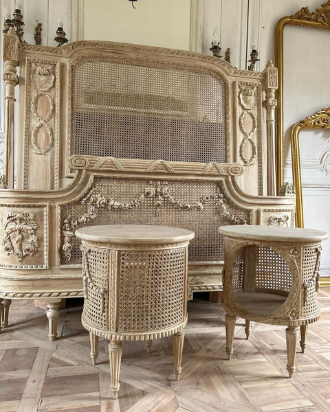 Louis XVI country style side table with swags