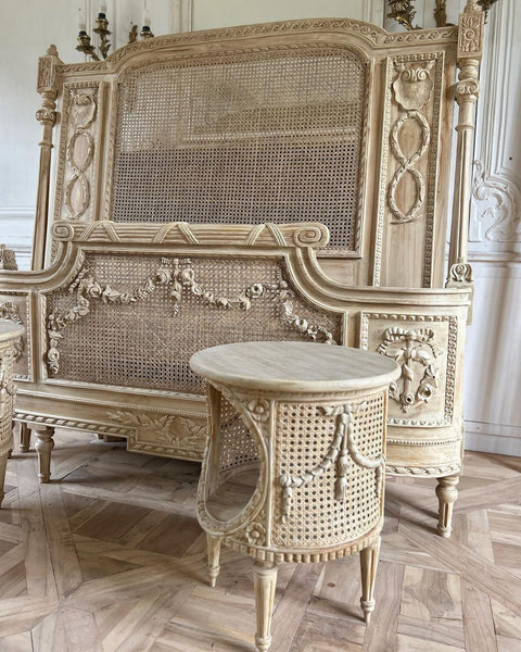 Louis XVI country style side table with swags