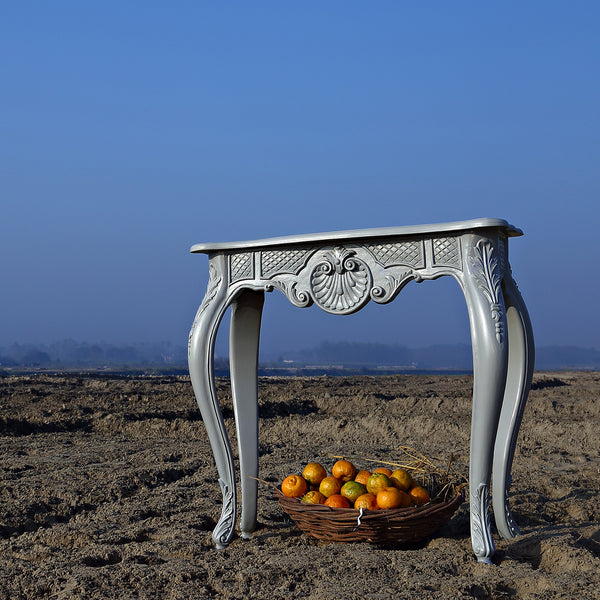 Console table inspired by Louis XV rococo and doe legs