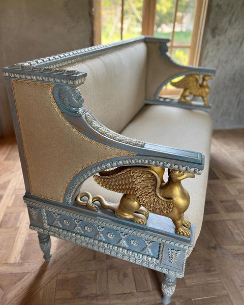 Neoclassical sofa of Swedish Gustavian features