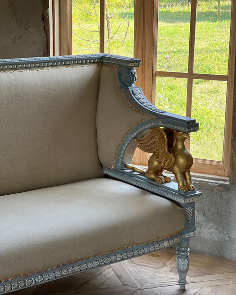 Neoclassical sofa of Swedish Gustavian features