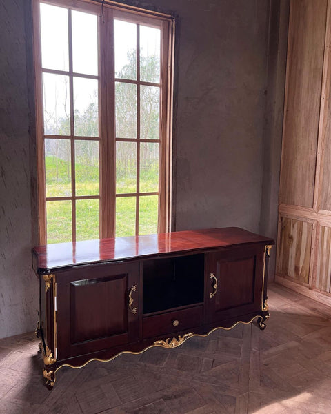 Petite rococo credenza customised as a media unit