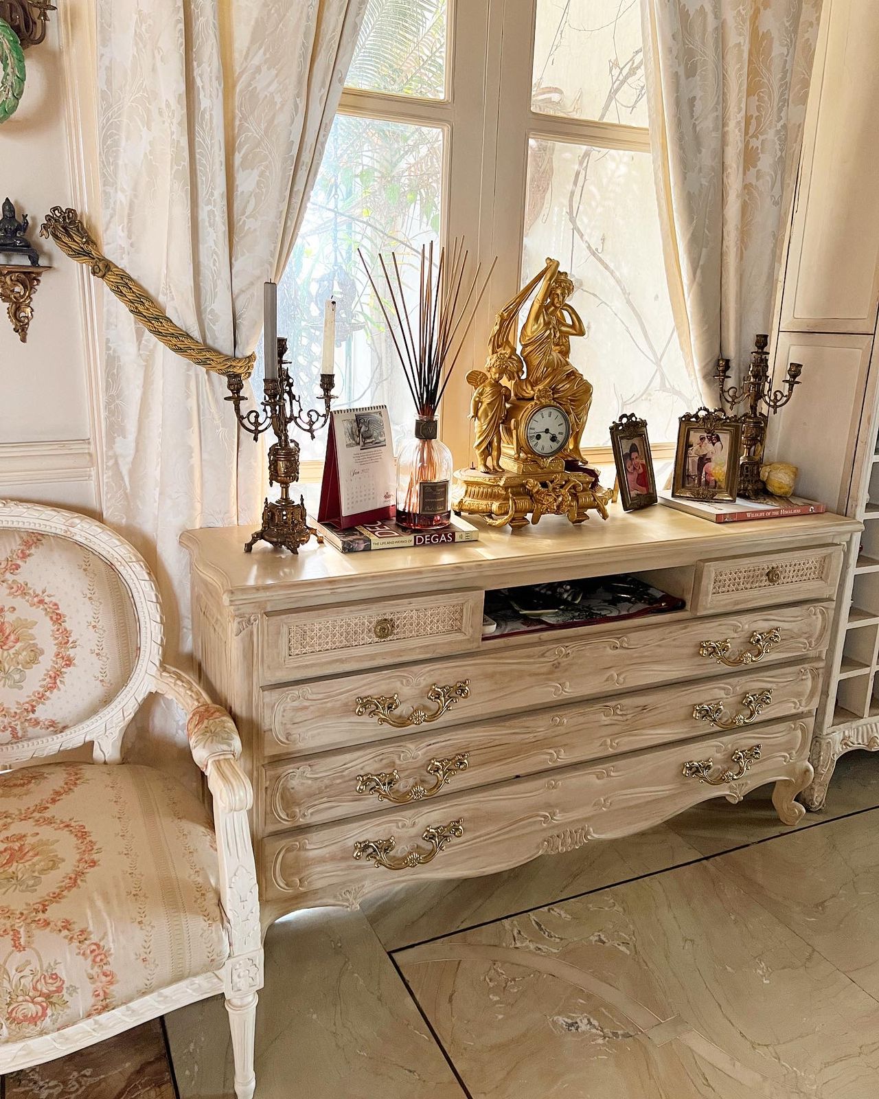 Country style buffet of rococo sensibilities