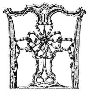 Chair with riband inspired by Chippendale