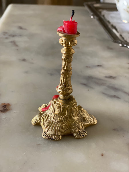 Diminutive rococo candelabra for tray setting