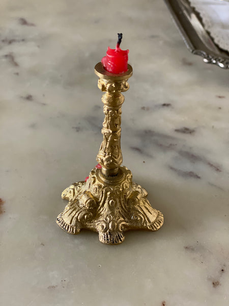 Diminutive rococo candelabra for tray setting